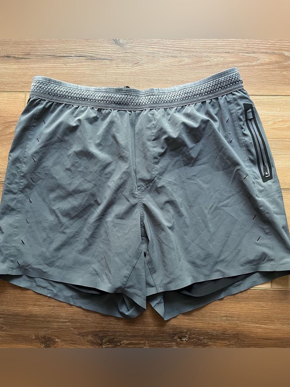 Ten thousand gray black 5” lined session athletic active workout shorts large